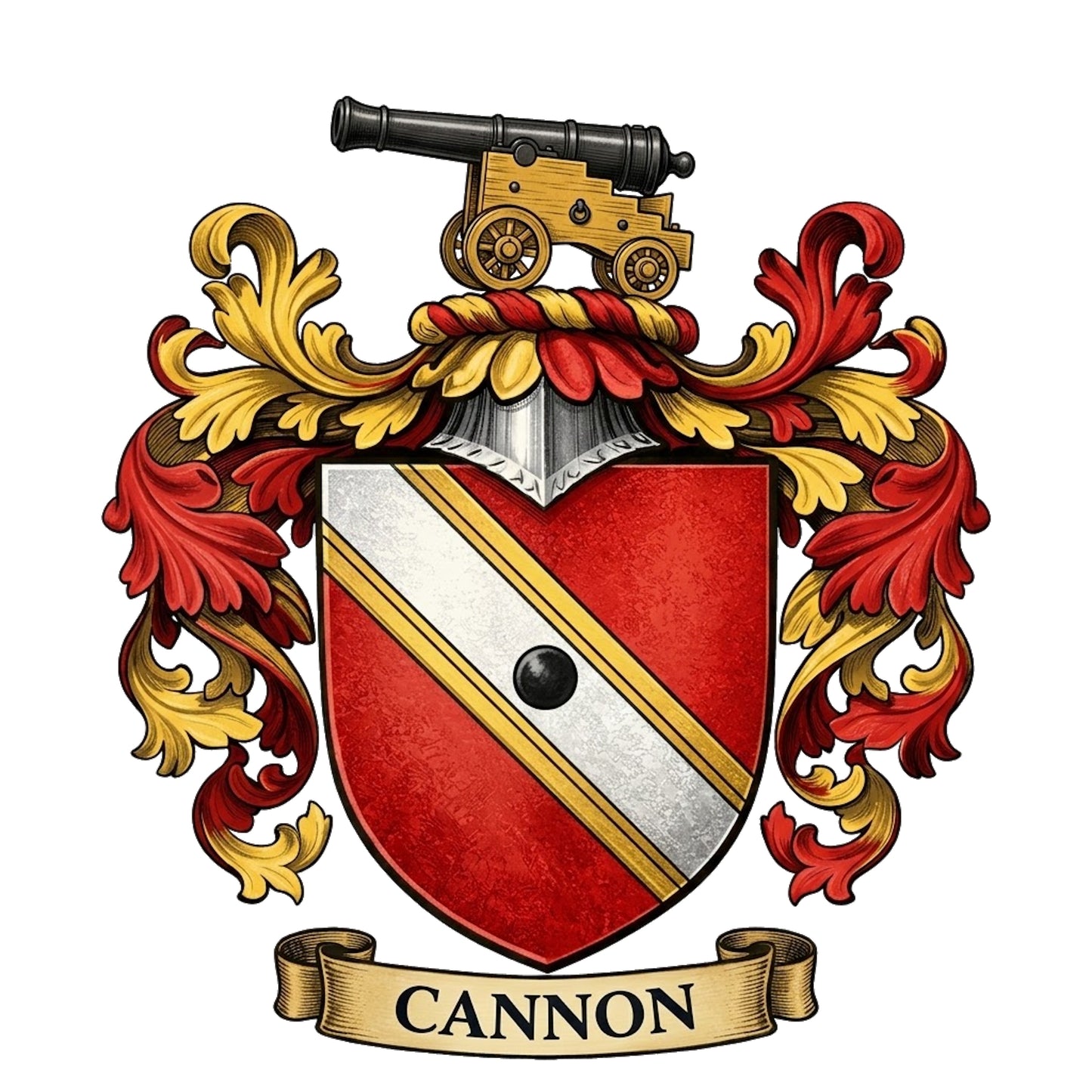 The Cannon Family Coat of Arms digital download: Includes Color PNG, B&W PNG, and SVG vector files