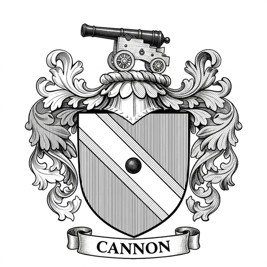 The Cannon Family Coat of Arms digital download: Includes Color PNG, B&W PNG, and SVG vector files
