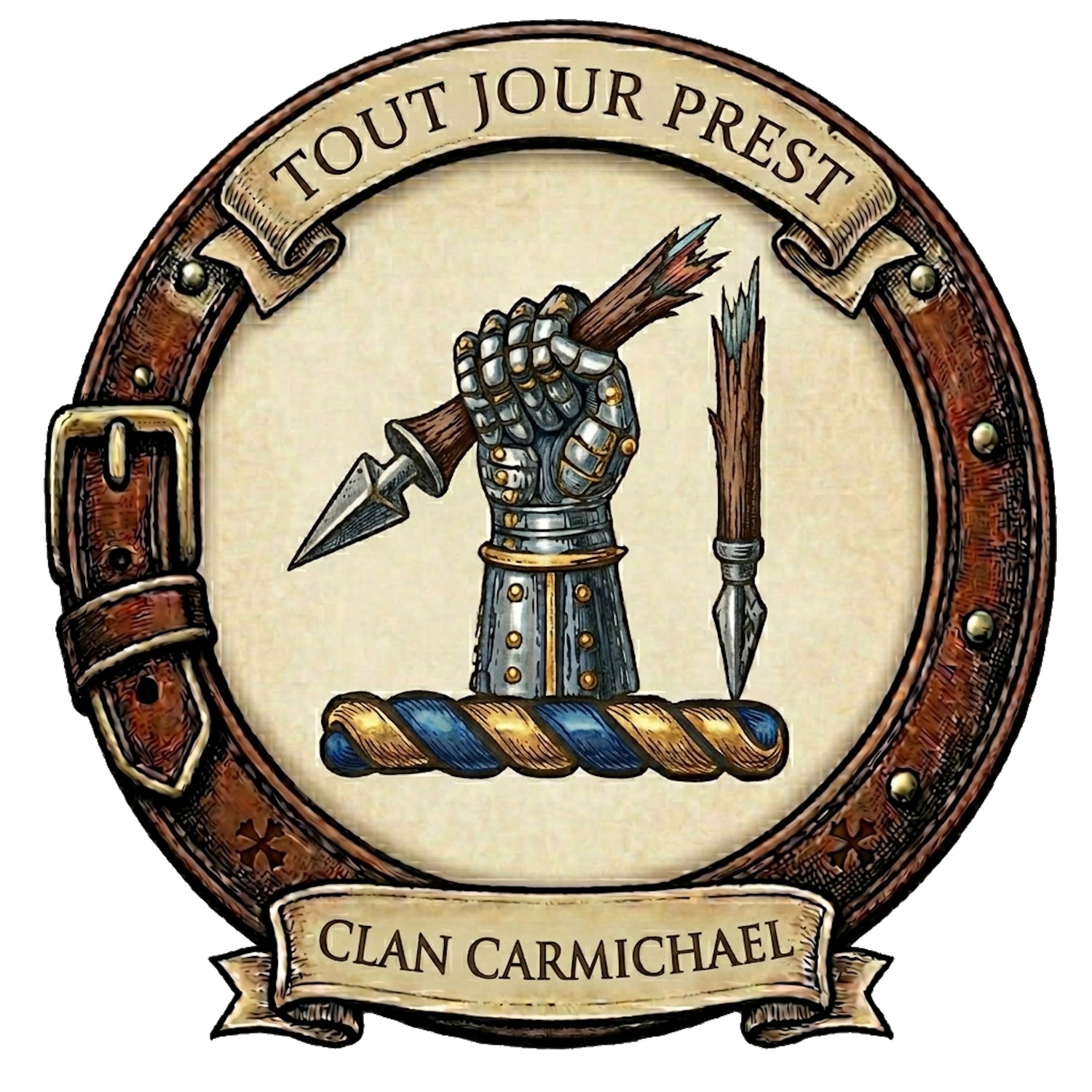 Clan Carmichael Crest digital download: Includes Color PNG, B&W PNG, and SVG vector files