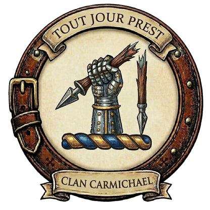 Clan Carmichael Crest digital download: Includes Color PNG, B&W PNG, and SVG vector files