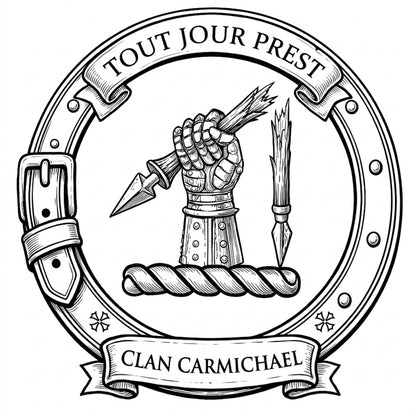 Clan Carmichael Crest digital download: Includes Color PNG, B&W PNG, and SVG vector files