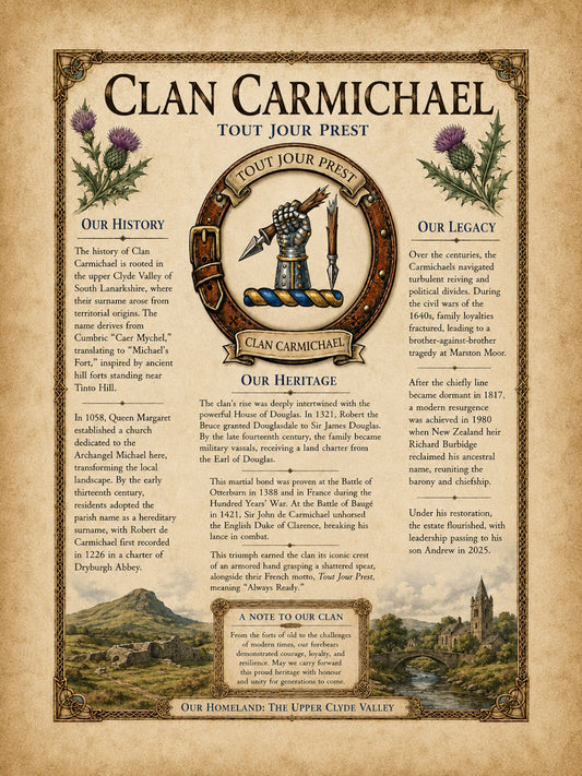 Scottish Clan Carmichael Heritage Poster - Instant Digital Download