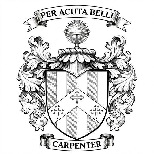 The Carpenter Family Coat of Arms digital download: Includes Color PNG, B&W PNG, and SVG vector files