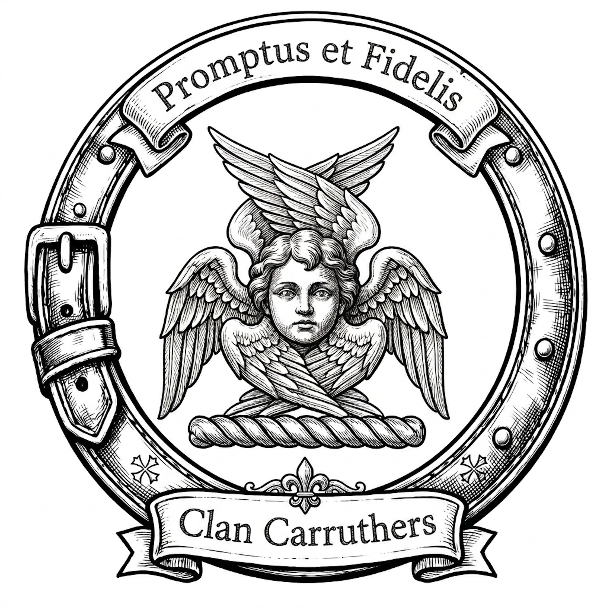Clan Carruthers Crest digital download: Includes Color PNG, B&W PNG, and SVG vector files