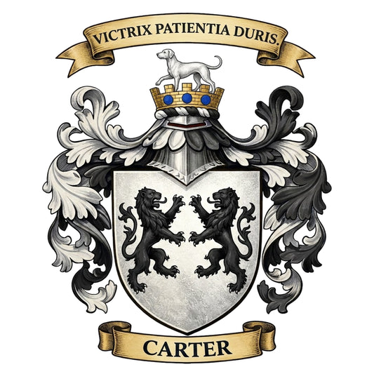 The Carter Family Coat of Arms digital download: Includes Color PNG, B&W PNG, and SVG vector files