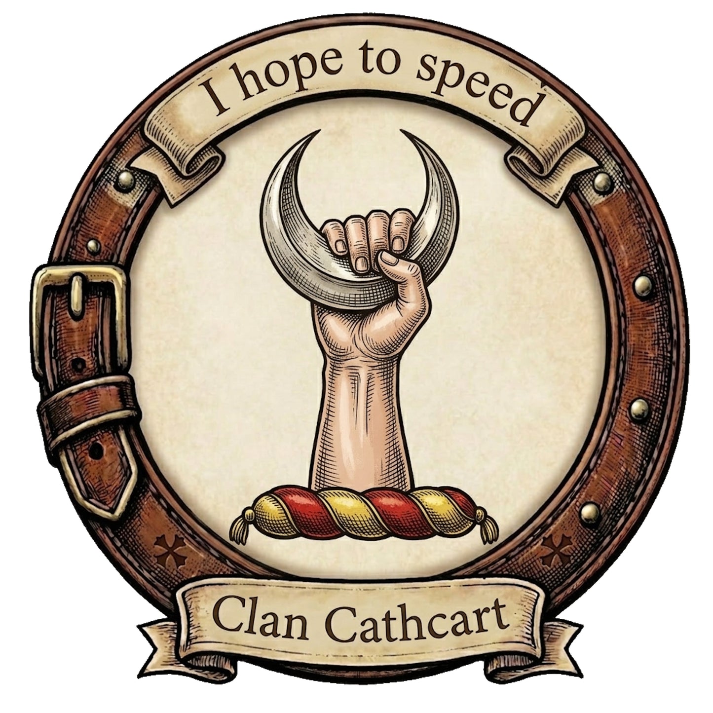 Clan Cathcart Crest digital download: Includes Color PNG, B&W PNG, and SVG vector files