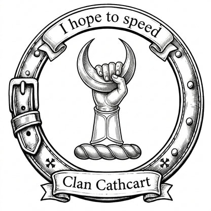 Clan Cathcart Crest digital download: Includes Color PNG, B&W PNG, and SVG vector files