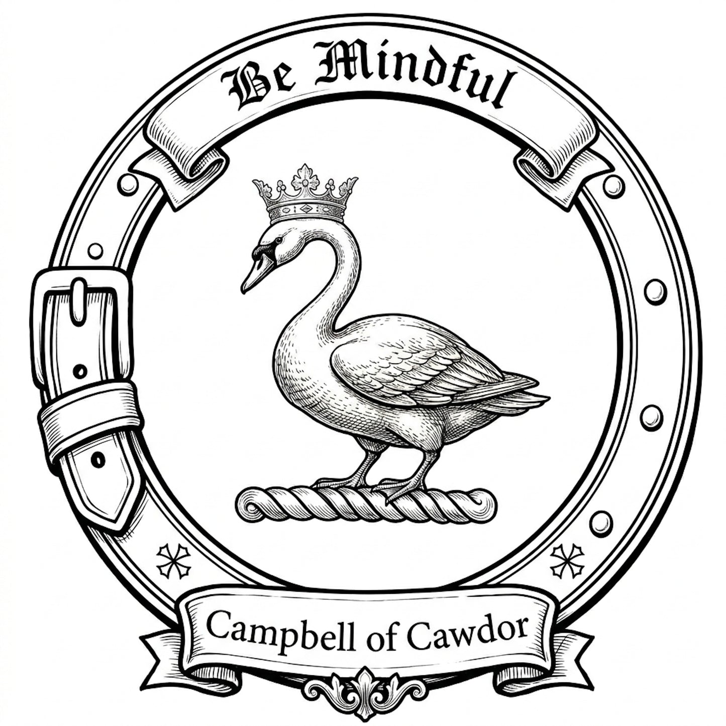 Campbell of Cawdor Crest digital download: Includes Color PNG, B&W PNG, and SVG vector files