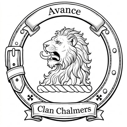 Clan Chalmers Crest digital download: Includes Color PNG, B&W PNG, and SVG vector files