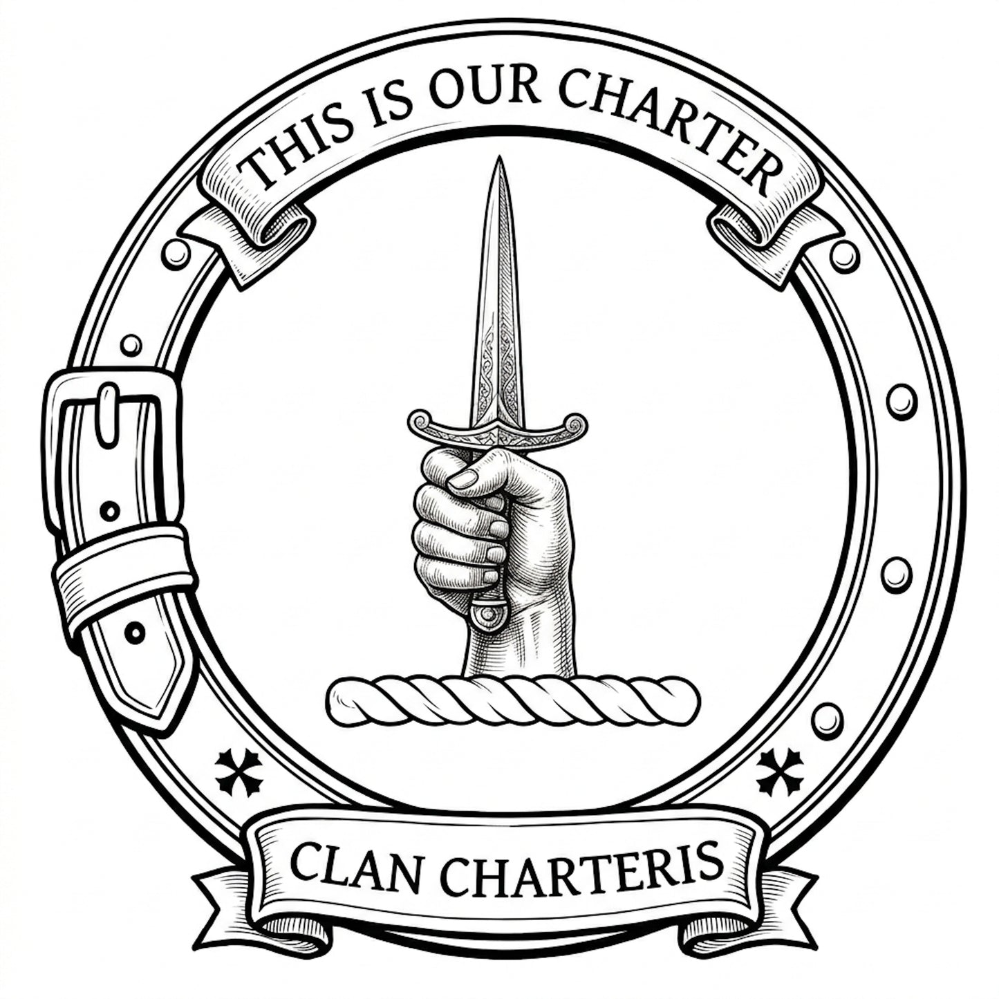 Clan Charteris Crest digital download: Includes Color PNG, B&W PNG, and SVG vector files