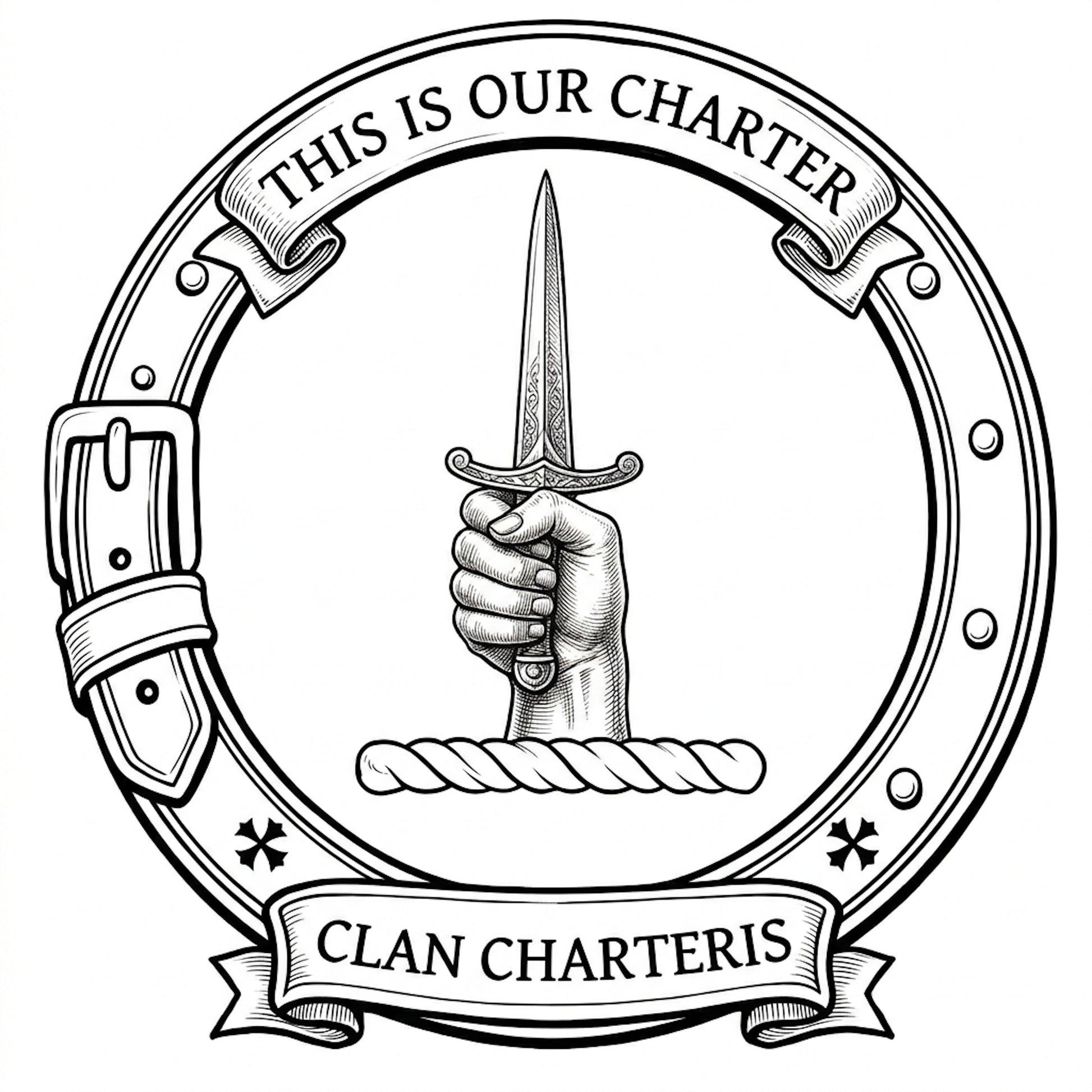 Clan Charteris Crest digital download: Includes Color PNG, B&W PNG, and SVG vector files