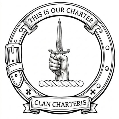 Clan Charteris Crest digital download: Includes Color PNG, B&W PNG, and SVG vector files