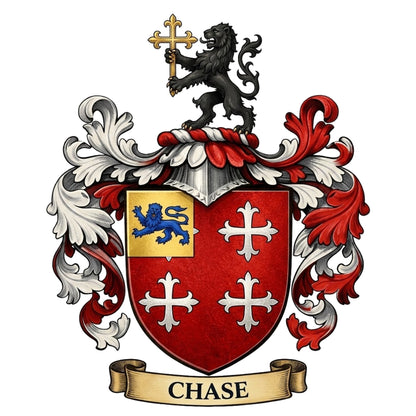 The Chase Family Coat of Arms digital download: Includes Color PNG, B&W PNG, and SVG vector files