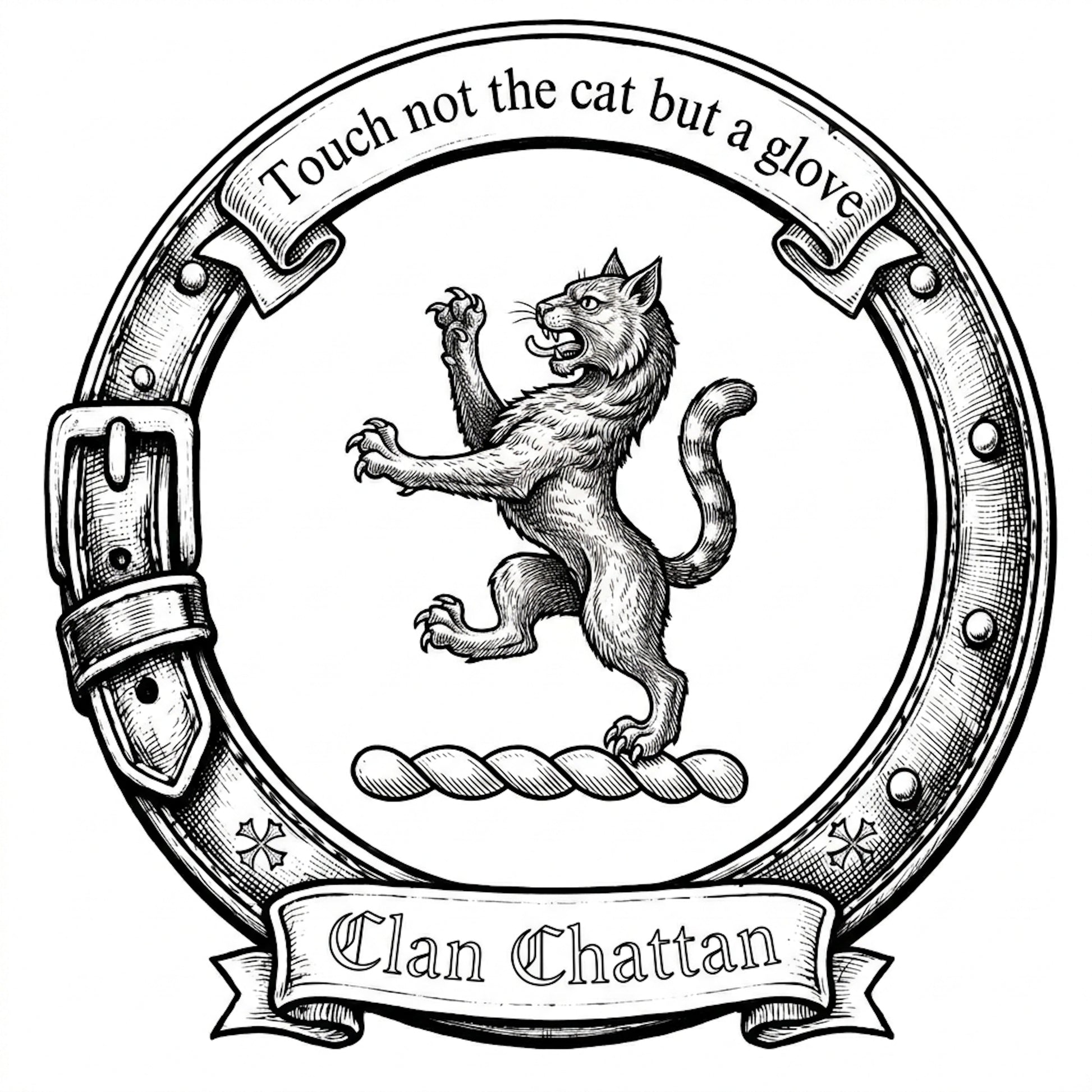Clan Chattan Crest digital download: Includes Color PNG, B&W PNG, and SVG vector files