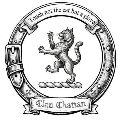 Clan Chattan Crest digital download: Includes Color PNG, B&W PNG, and SVG vector files