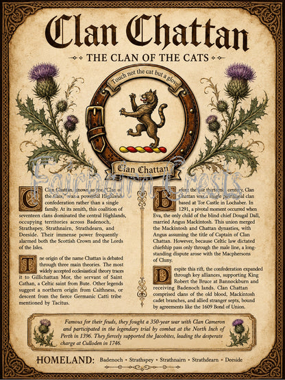 Scottish Clan Chattan Heritage Poster - Instant Digital Download