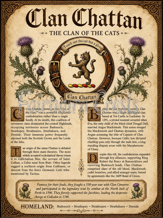 Scottish Clan Chattan Heritage Poster - Instant Digital Download