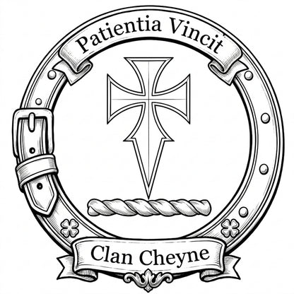 Clan Cheyne Crest digital download: Includes Color PNG, B&W PNG, and SVG vector files