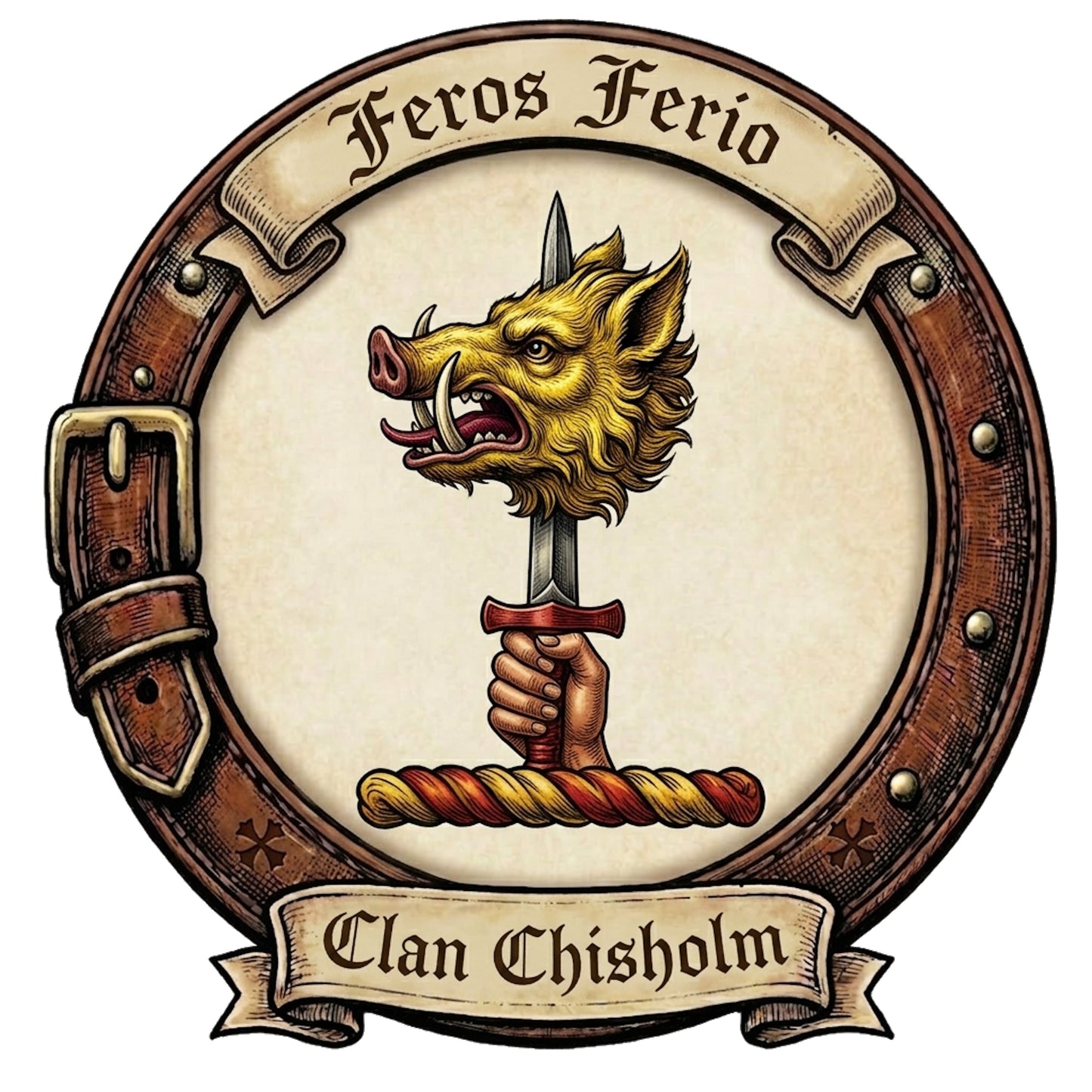 Clan Chisholm Crest digital download: Includes Color PNG, B&W PNG, and SVG vector files