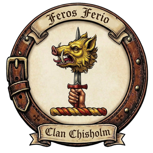 Clan Chisholm Crest digital download: Includes Color PNG, B&W PNG, and SVG vector files