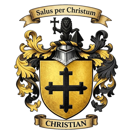 The Christian Family Coat of Arms digital download: Includes Color PNG, B&W PNG, and SVG vector files