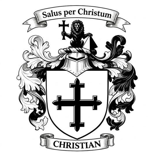 The Christian Family Coat of Arms digital download: Includes Color PNG, B&W PNG, and SVG vector files