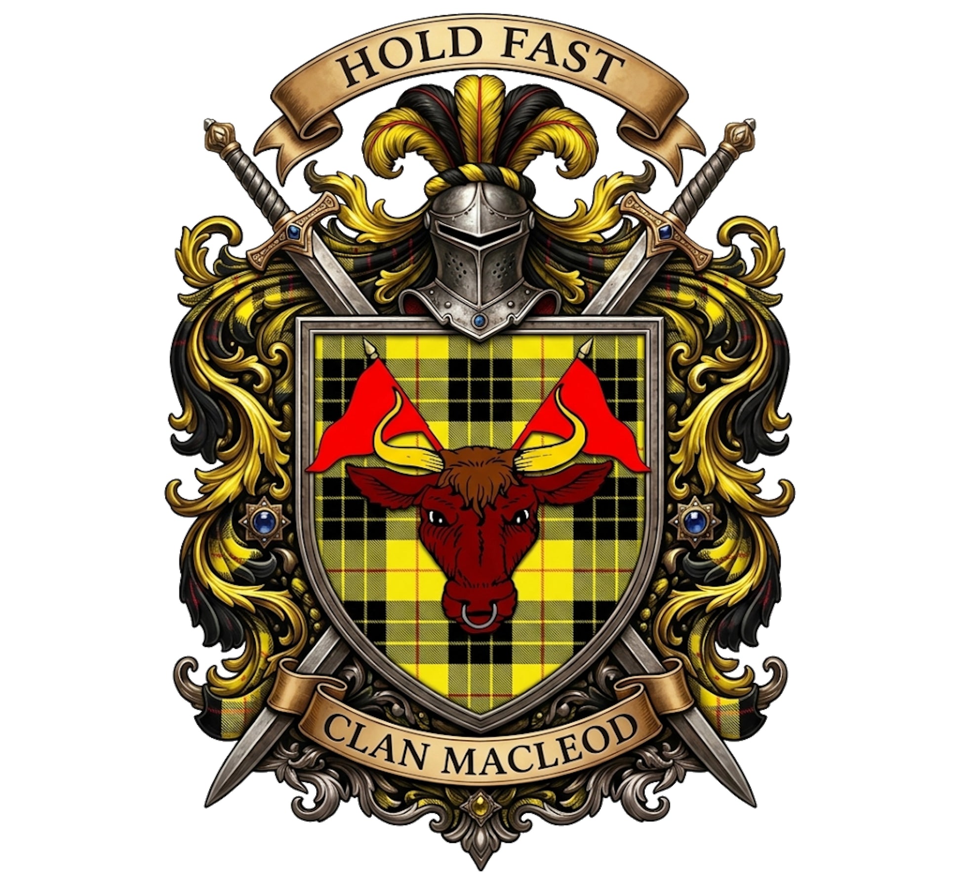 Clan MacLeod Crest digital download: Includes Color PNG, B&W PNG, and SVG vector files