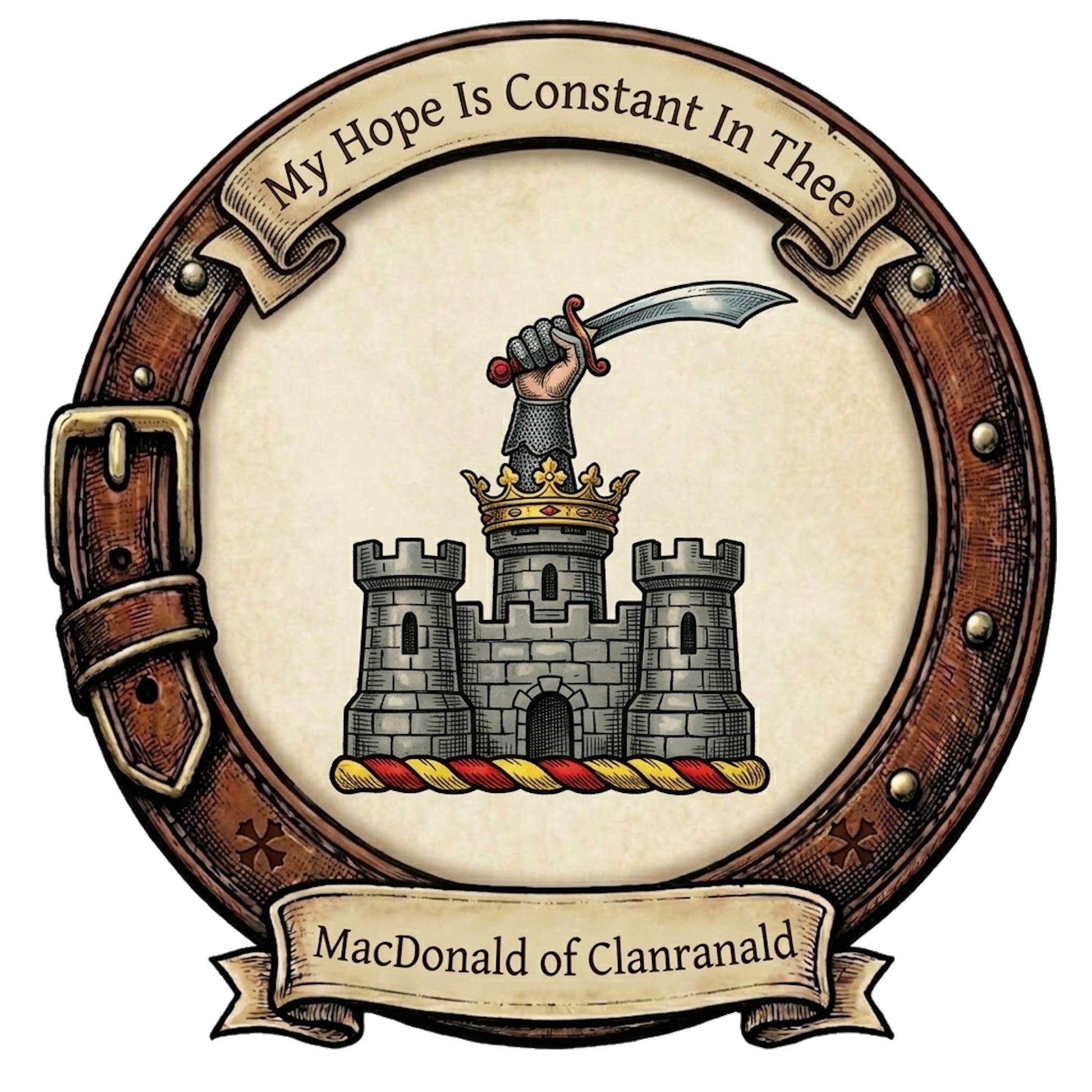 MacDonald of Clanranald Crest digital download: Includes Color PNG, B&W PNG, and SVG vector files
