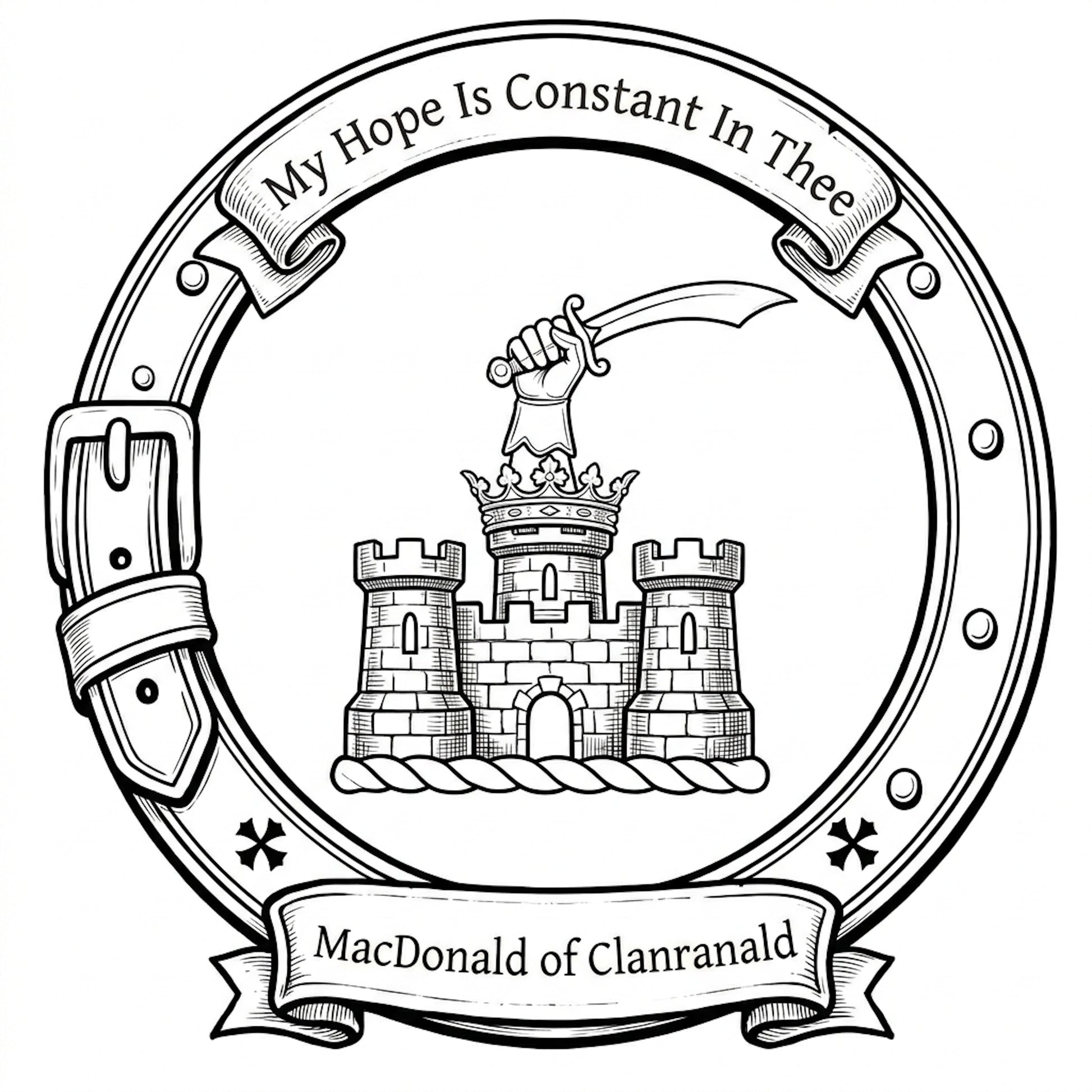 MacDonald of Clanranald Crest digital download: Includes Color PNG, B&W PNG, and SVG vector files