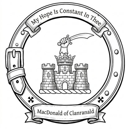 MacDonald of Clanranald Crest digital download: Includes Color PNG, B&W PNG, and SVG vector files