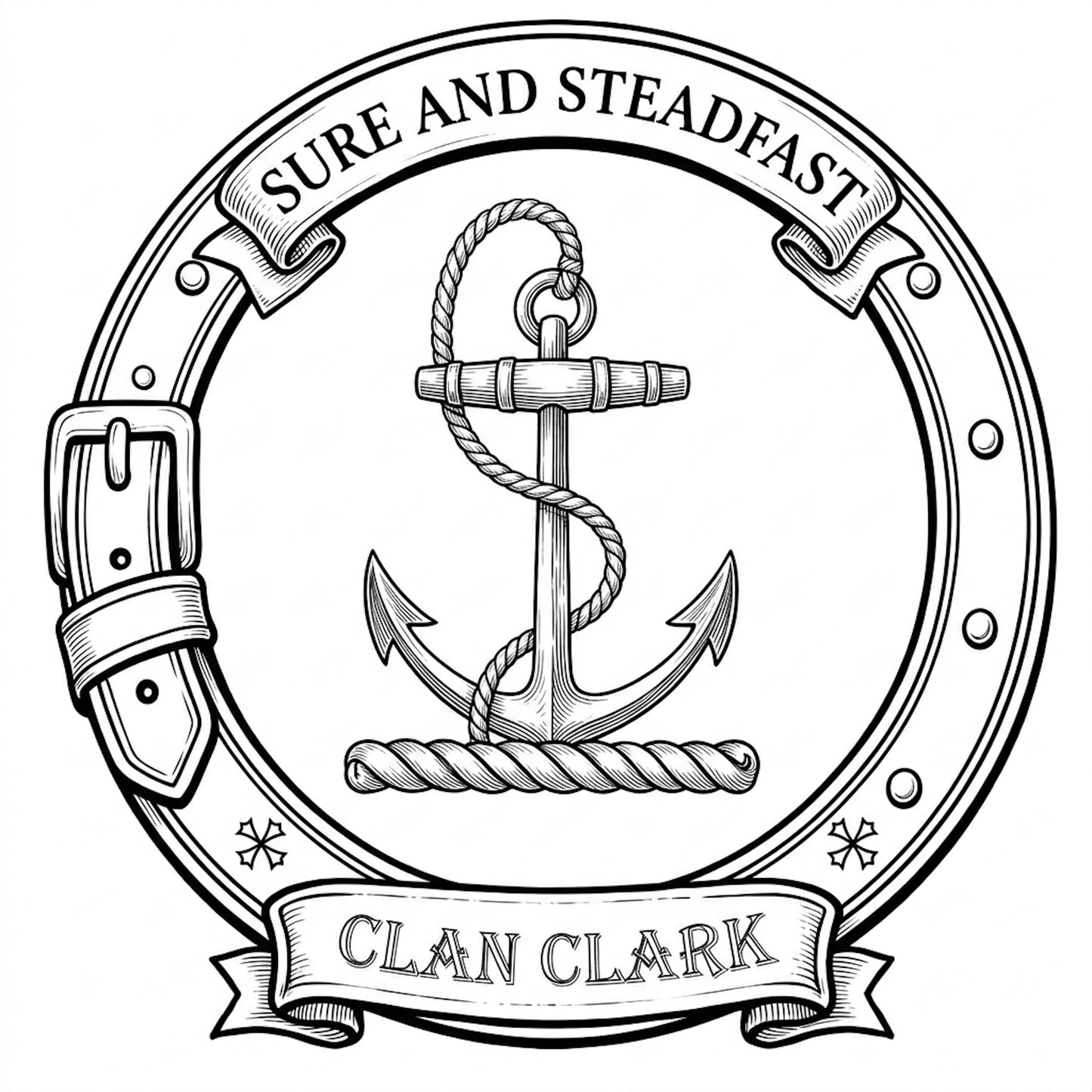 Clan Clark Crest digital download: Includes Color PNG, B&W PNG, and SVG vector files