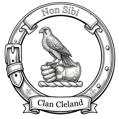 Clan Cleland Crest digital download: Includes Color PNG, B&W PNG, and SVG vector files