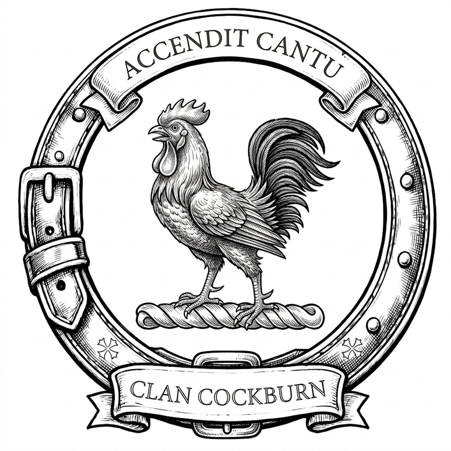 Clan Cockburn Crest digital download: Includes Color PNG, B&W PNG, and SVG vector files