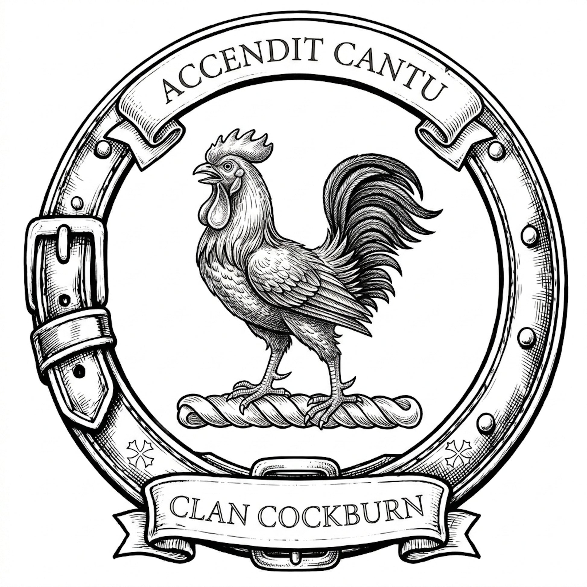 Clan Cockburn Crest digital download: Includes Color PNG, B&W PNG, and SVG vector files
