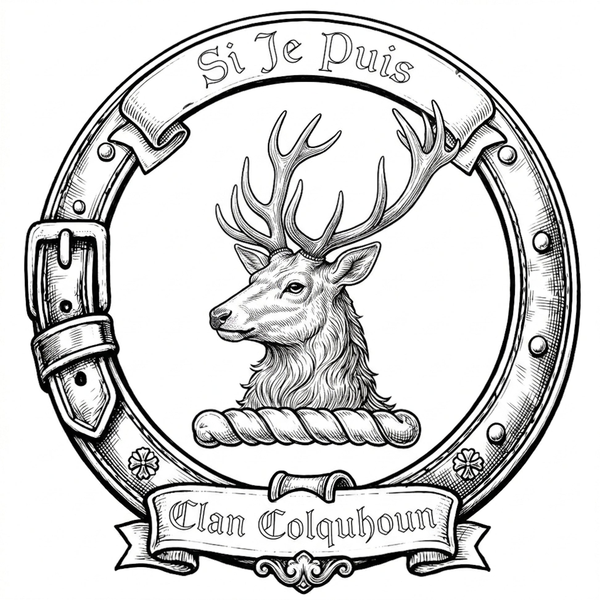 Clan Colquhoun Crest digital download: Includes Color PNG, B&W PNG, and SVG vector files