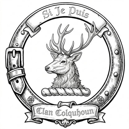 Clan Colquhoun Crest digital download: Includes Color PNG, B&W PNG, and SVG vector files