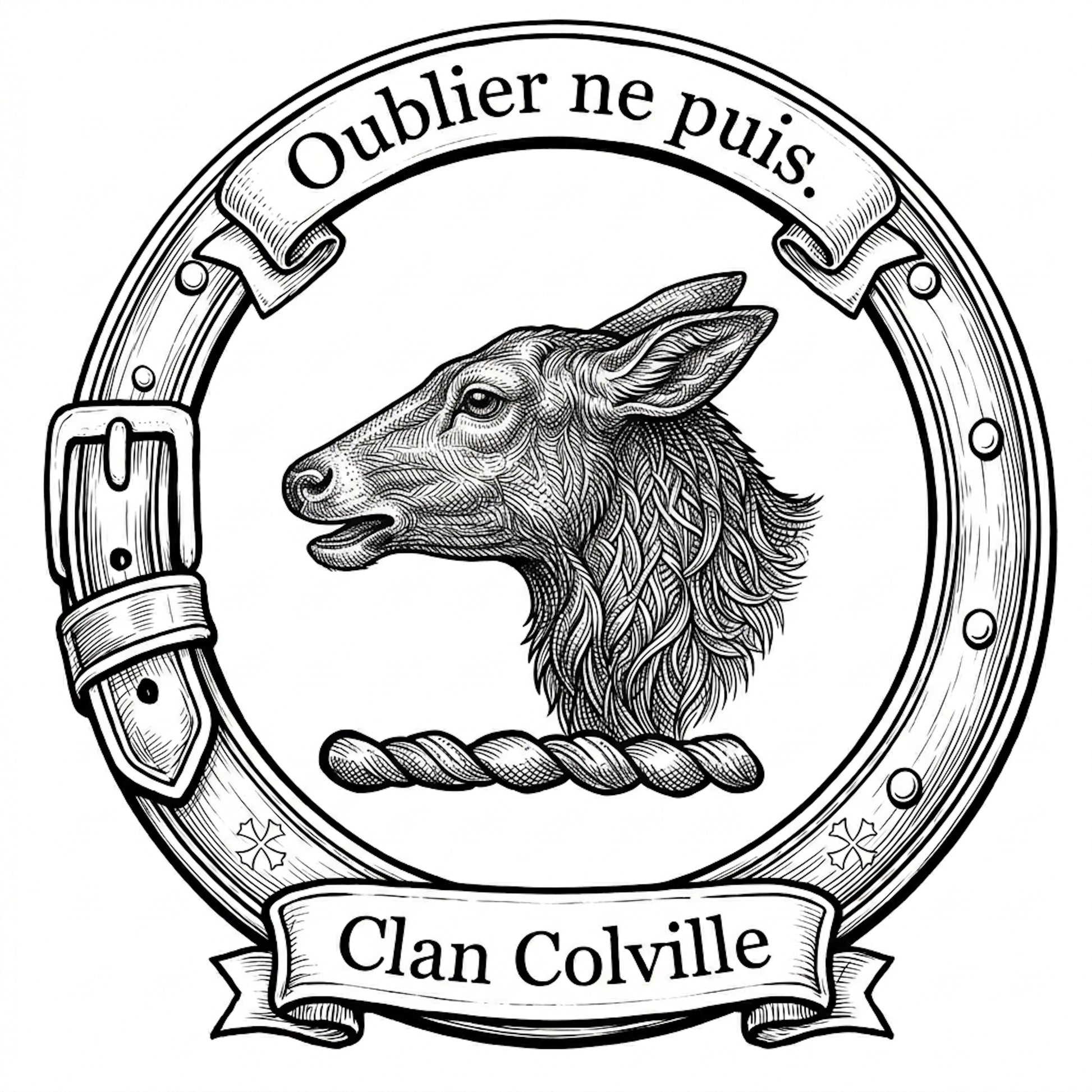 Clan Colville Crest digital download: Includes Color PNG, B&W PNG, and SVG vector files