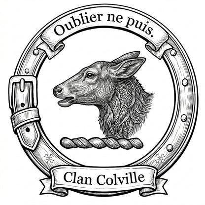 Clan Colville Crest digital download: Includes Color PNG, B&W PNG, and SVG vector files