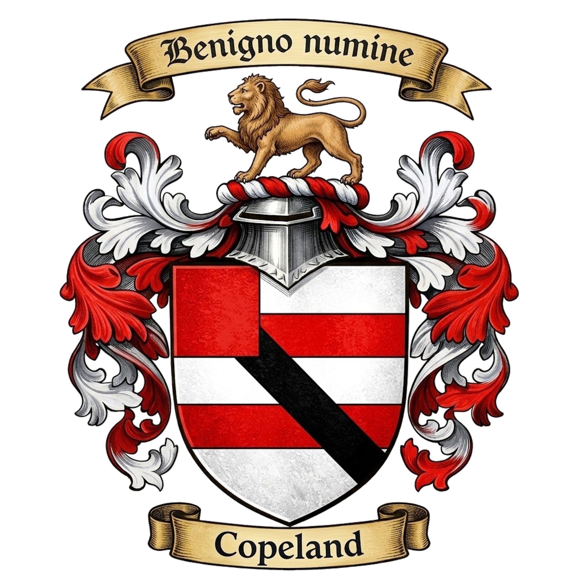 The Copeland Family Coat of Arms digital download: Includes Color PNG, B&W PNG, and SVG vector files