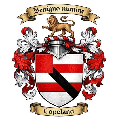 The Copeland Family Coat of Arms digital download: Includes Color PNG, B&W PNG, and SVG vector files