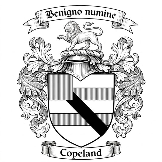 The Copeland Family Coat of Arms digital download: Includes Color PNG, B&W PNG, and SVG vector files