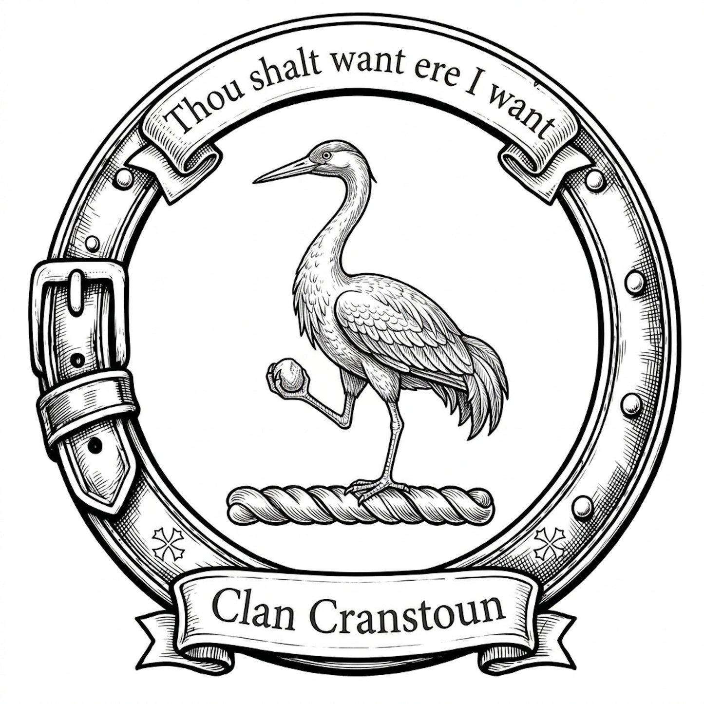 Clan Cranstoun Crest digital download: Includes Color PNG, B&W PNG, and SVG vector files