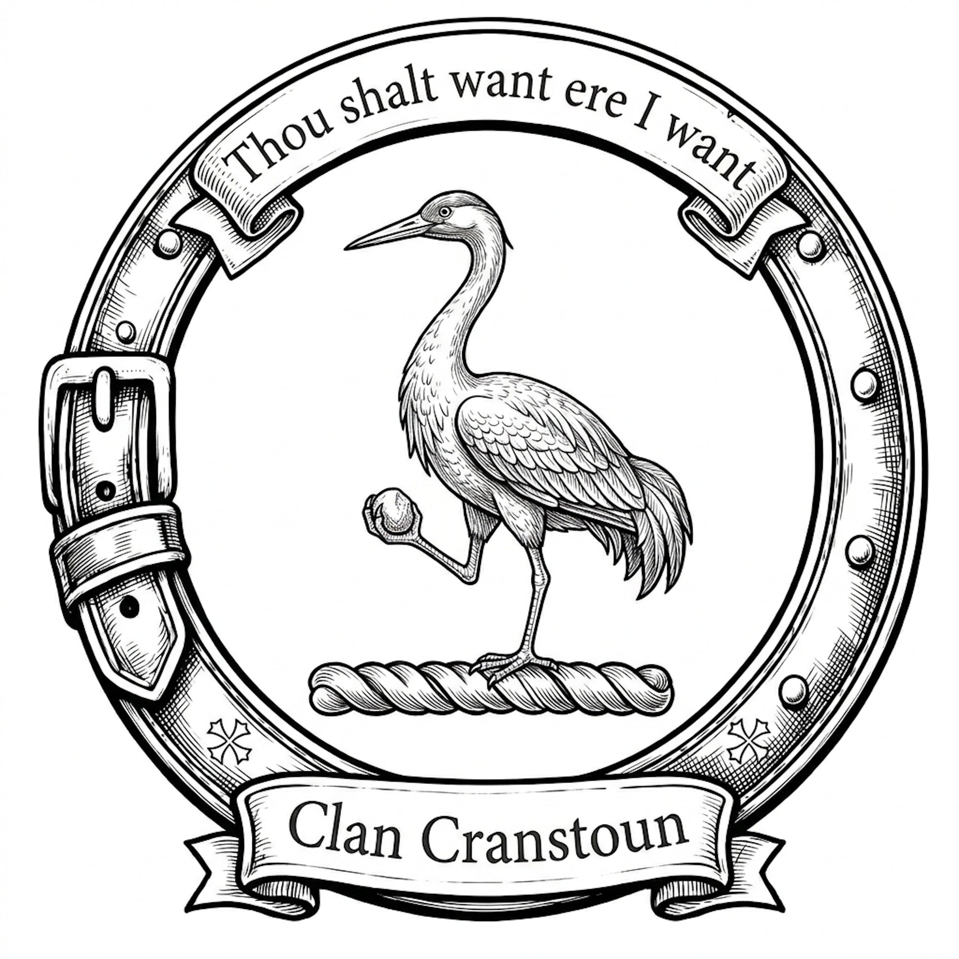 Clan Cranstoun Crest digital download: Includes Color PNG, B&W PNG, and SVG vector files