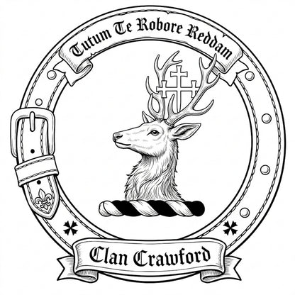 Clan Crawford Crest digital download: Includes Color PNG, B&W PNG, and SVG vector files