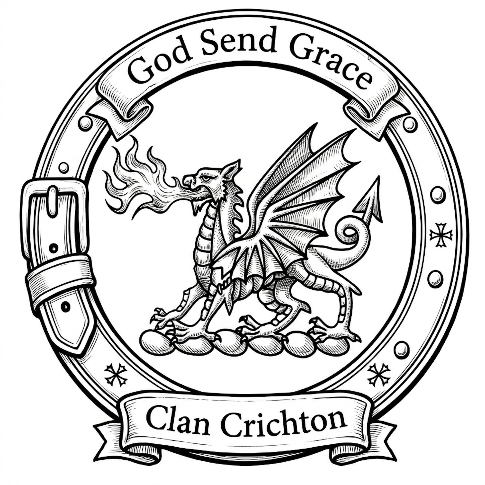 Clan Crichton Crest digital download: Includes Color PNG, B&W PNG, and SVG vector files