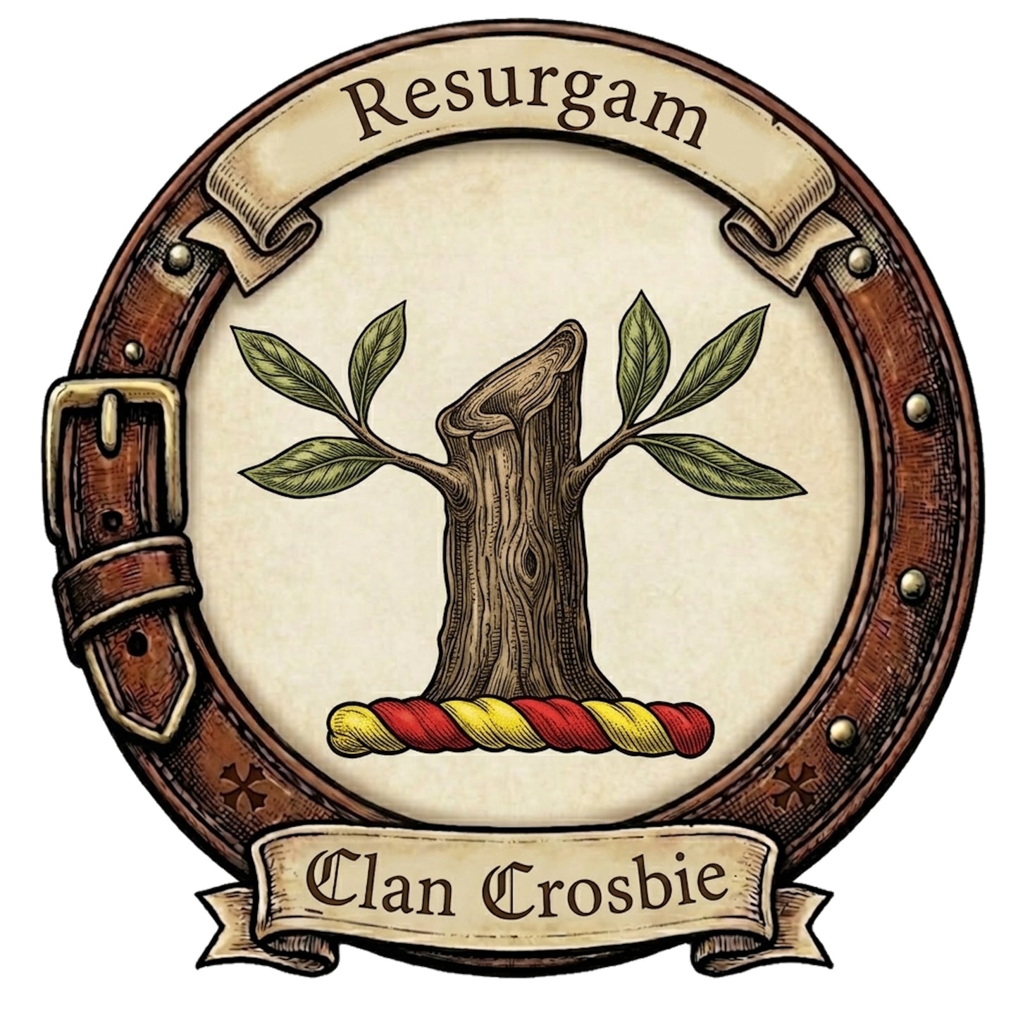 Clan Crosbie Crest digital download: Includes Color PNG, B&W PNG, and SVG vector files