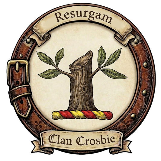 Clan Crosbie Crest digital download: Includes Color PNG, B&W PNG, and SVG vector files