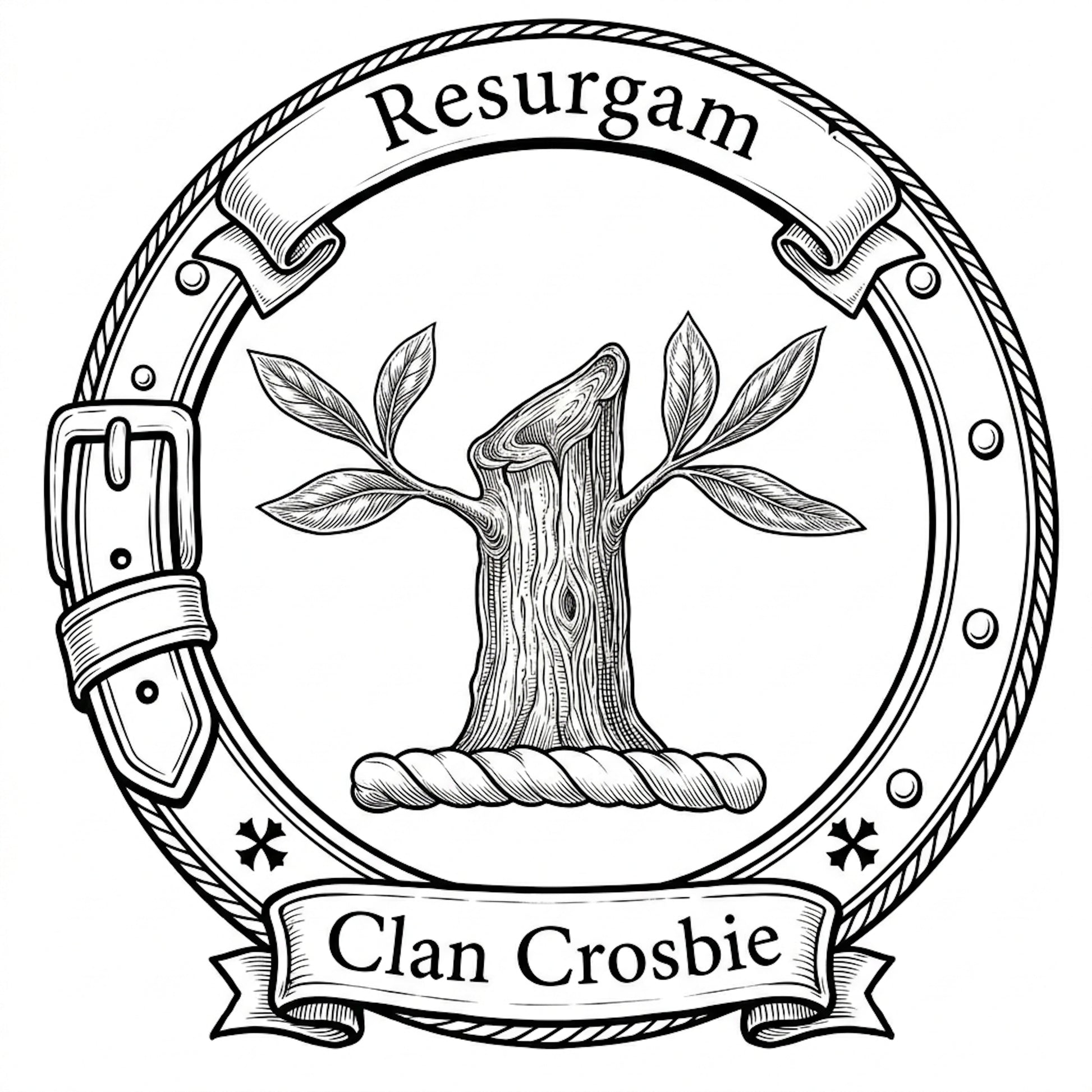 Clan Crosbie Crest digital download: Includes Color PNG, B&W PNG, and SVG vector files