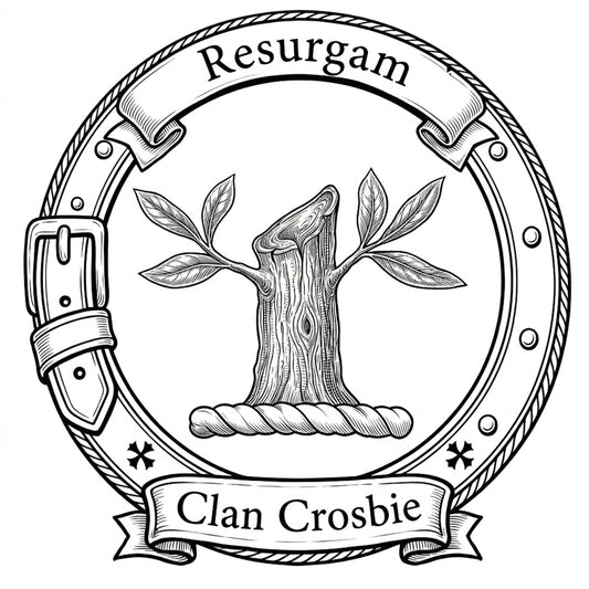 Clan Crosbie Crest digital download: Includes Color PNG, B&W PNG, and SVG vector files