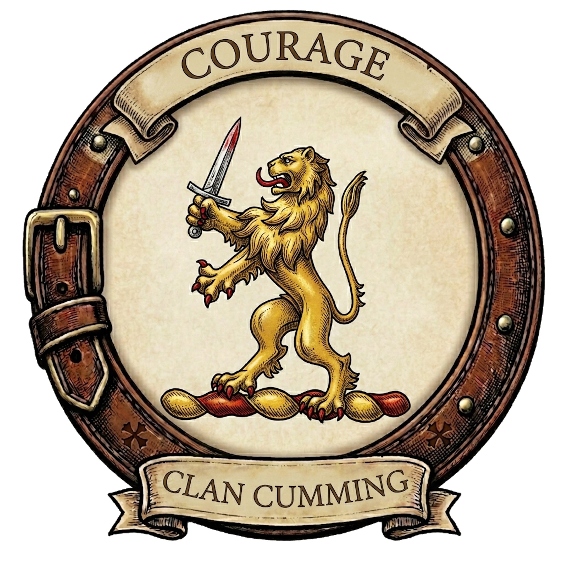 Clan Cumming Crest digital download: Includes Color PNG, B&W PNG, and SVG vector files